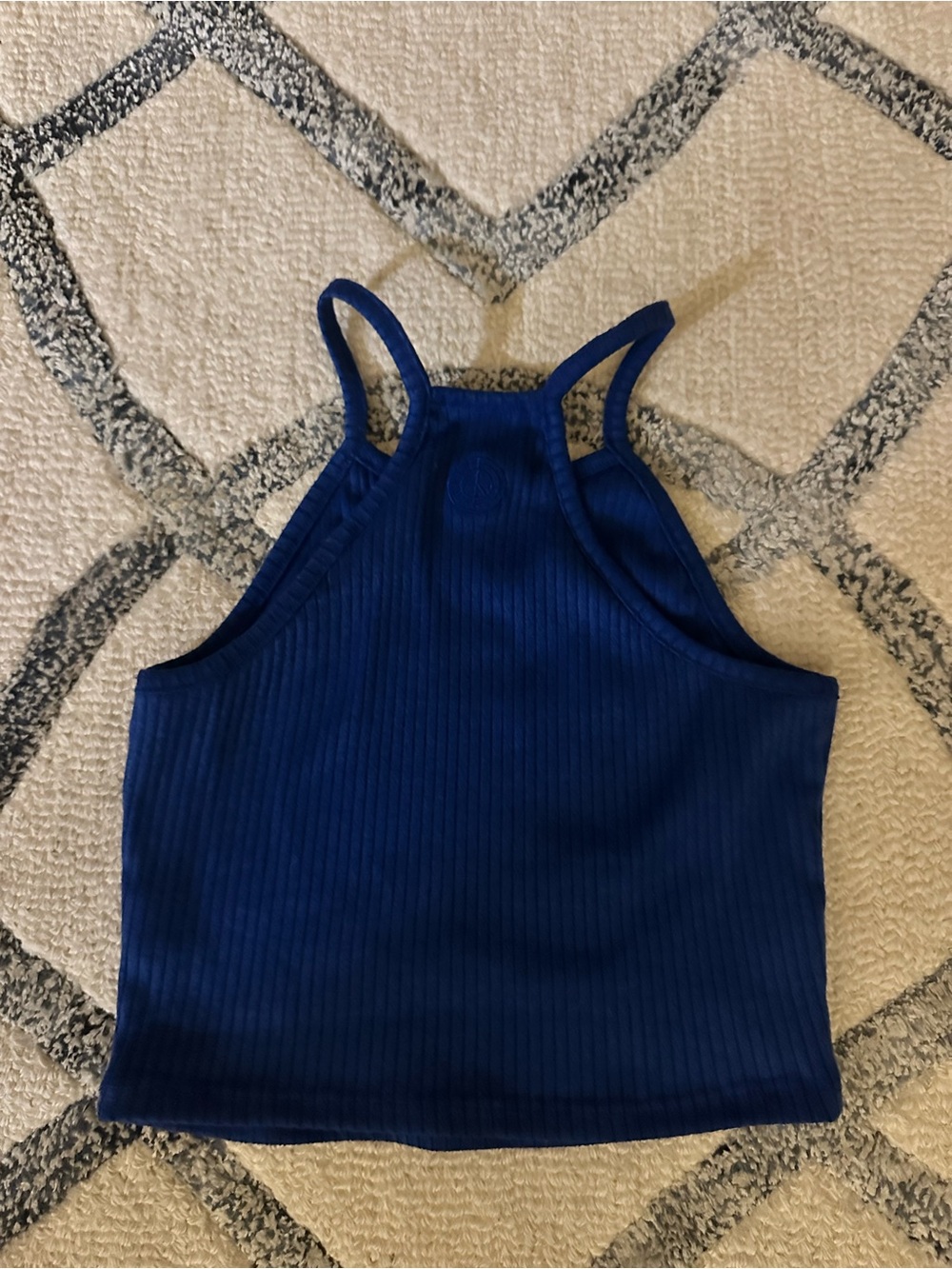EARTHBOUND Navy Ribbed Halter Tank - Picture 2 of 3